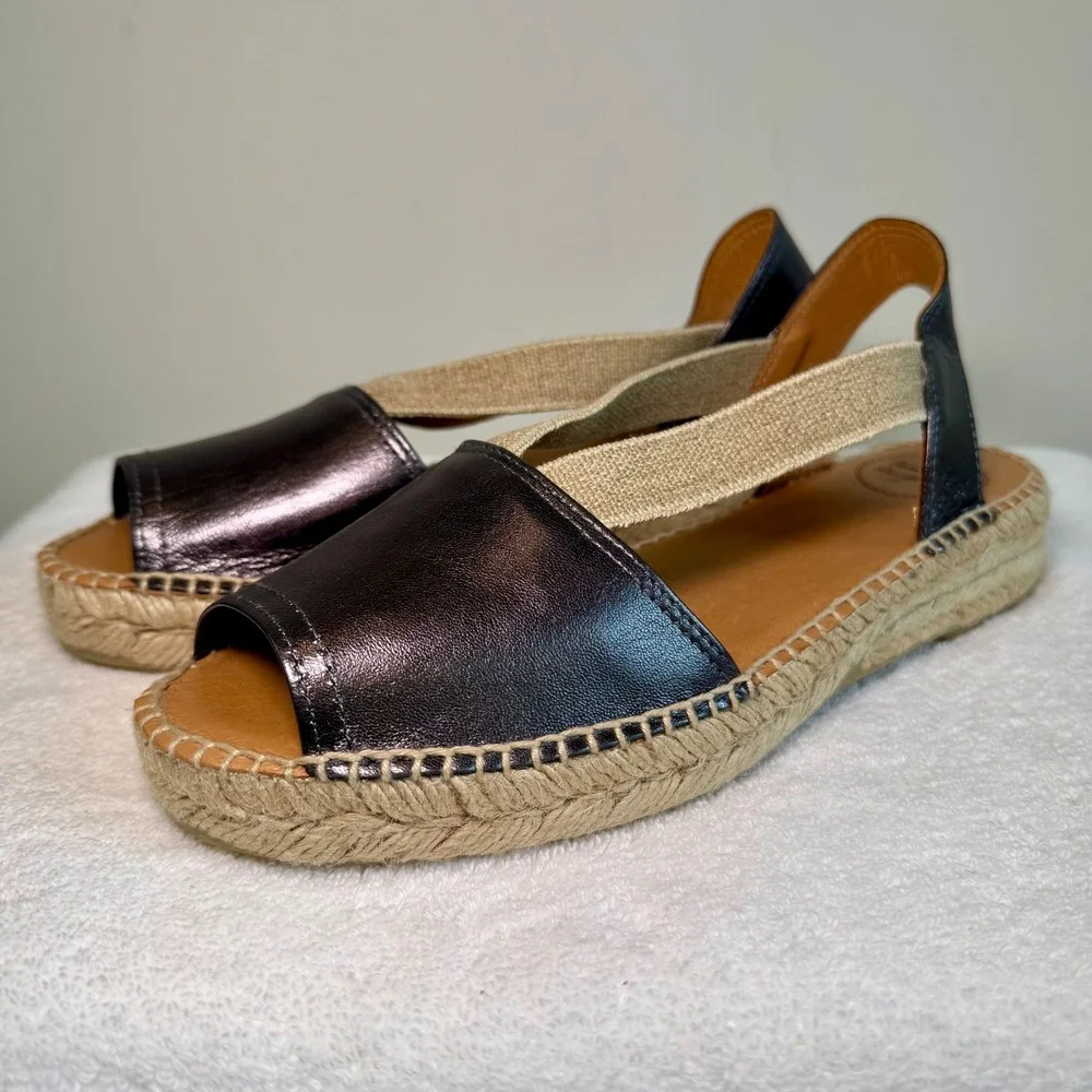 Toni Pons Origens Leather Espadrille Sandals Made in Spain‎ EU 41 Lead Color